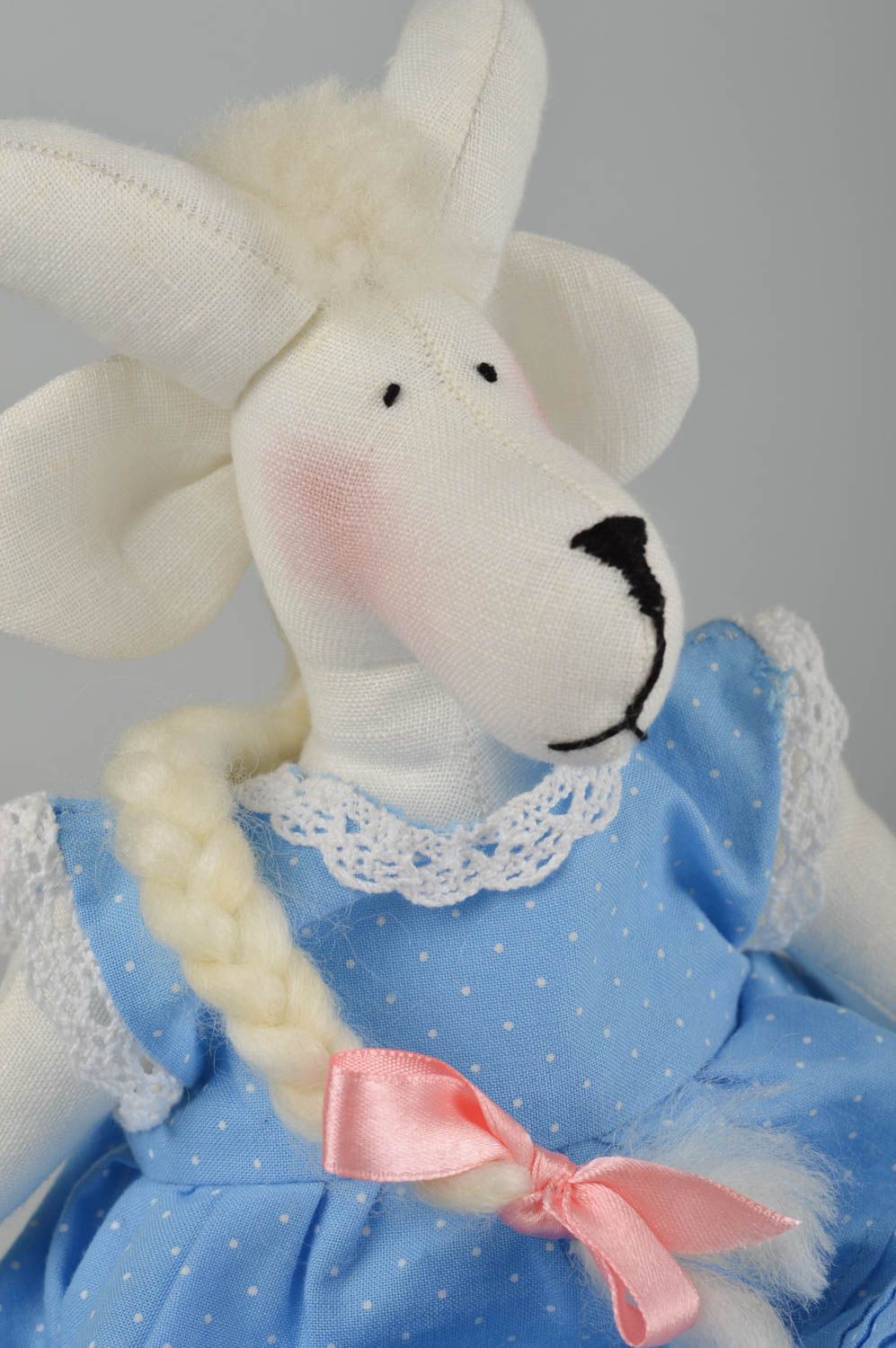 Peluche chèvre faite main Jouet en tissu grand Cadeau enfant fille original photo 4