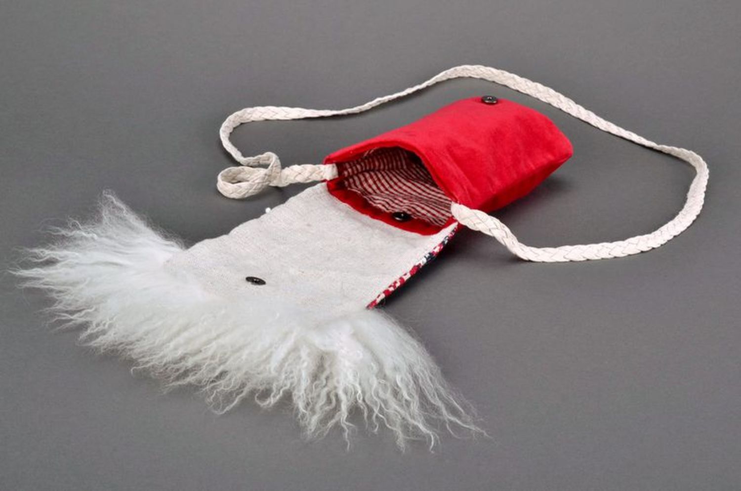 Handgemachte ethnische Schultertasche aus Textil foto 3