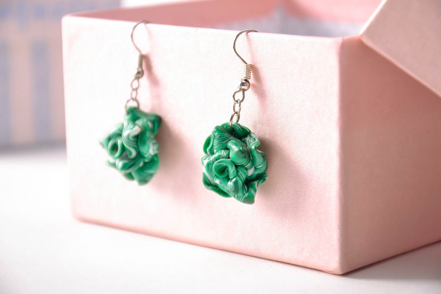 Polymer clay earrings Roses photo 3