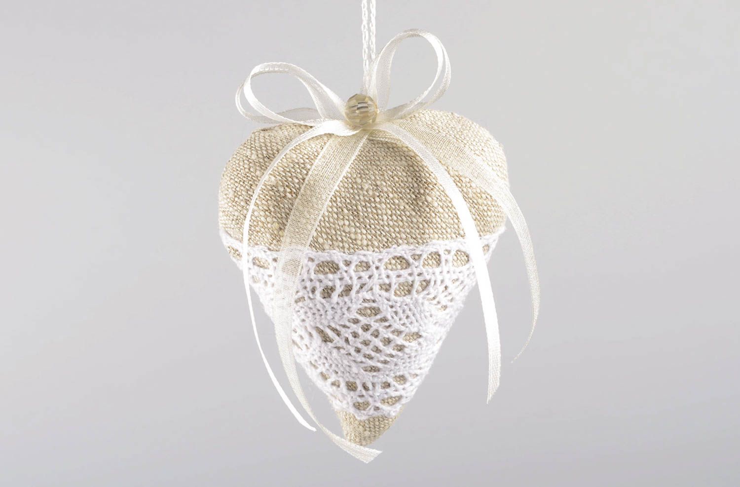 Kuschel Herz handgefertigt Romantik Herz stilvoll Deko aus Naturmaterialien foto 1
