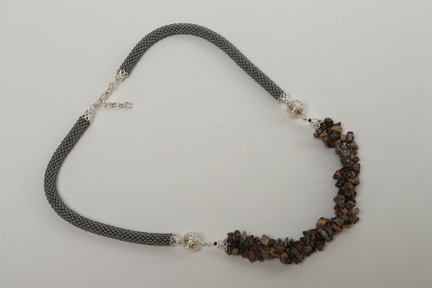 Handmade unusual necklace stylish beaded necklace designer festive accessory photo 2