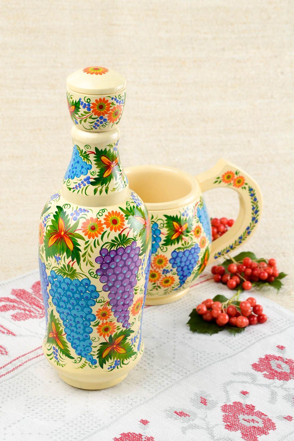 Handmade wooden bottle wooden cup kitchen design gift ideas decorative use only photo 1