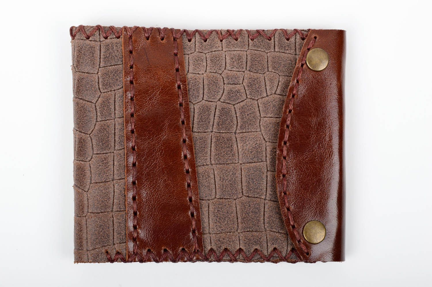 Billetera de cuero natural hecha a mano regalo original accesorio para hombre foto 1