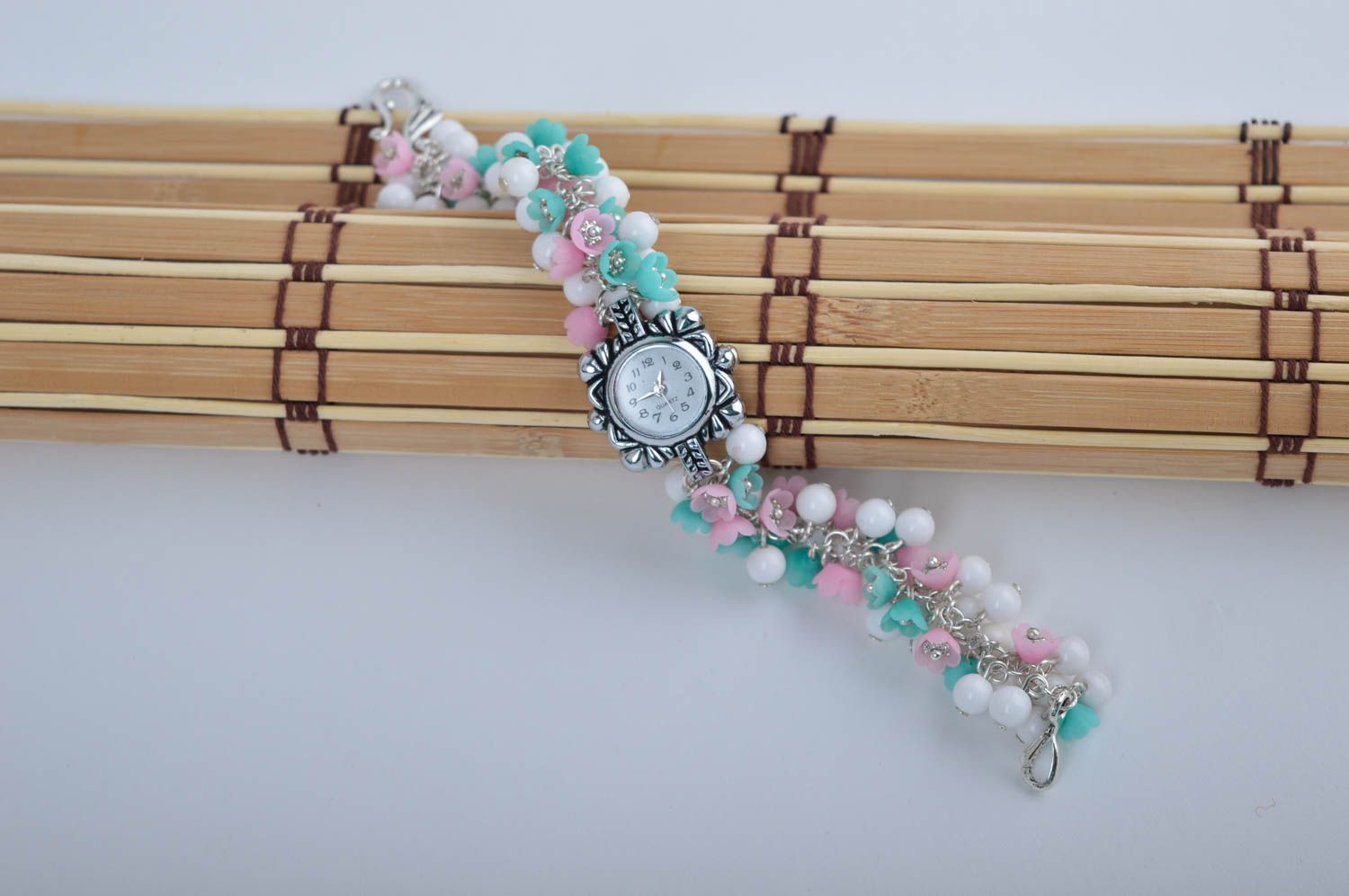 Handmade bright female watch natural stone watch elegant accessory for gift photo 1