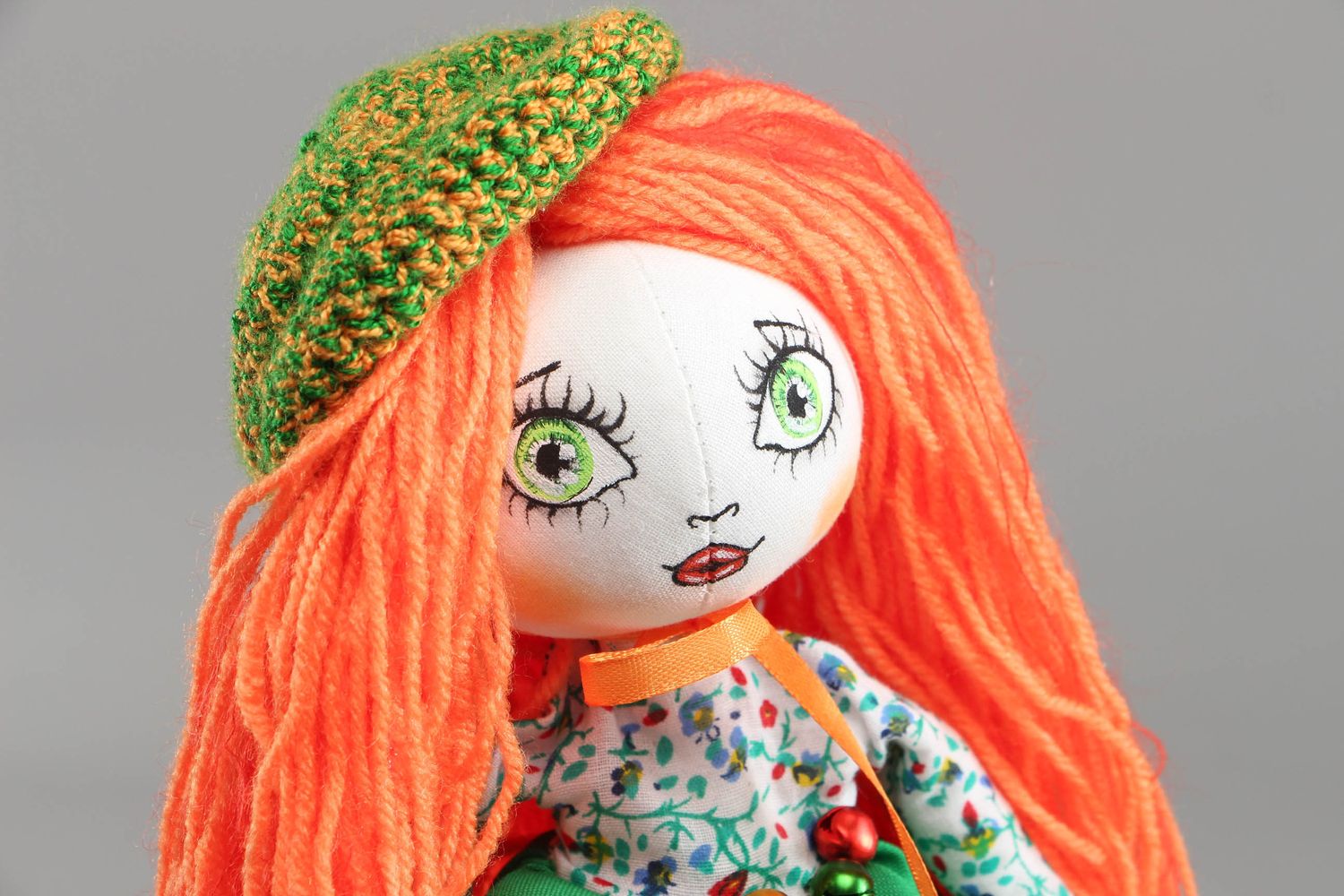 Collectible fabric doll with long hair photo 2