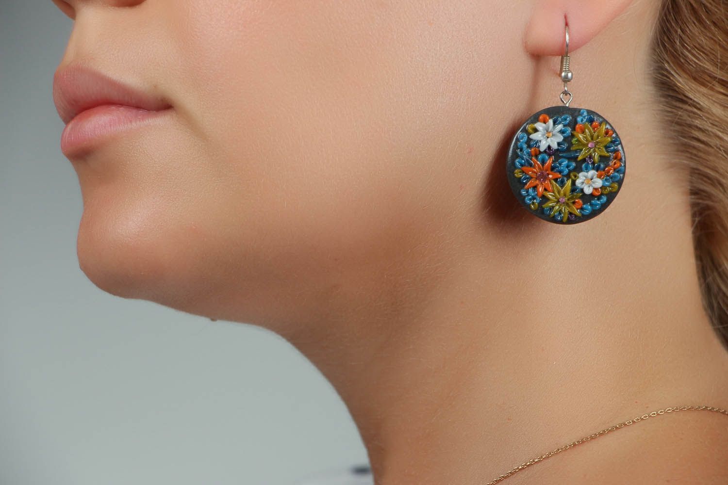 Polymer clay earrings Bouquet photo 4