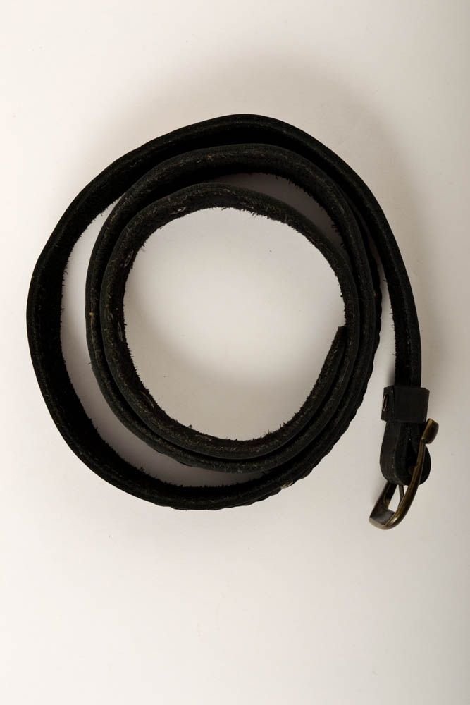 Handmade Herren Gürtel Accessoire für Männer Gürtel aus Leder stilvoll schwarz foto 2