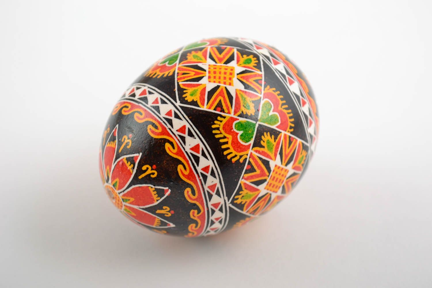 Homemade Easter egg decorative traditional pysanka with acrylic painting photo 4