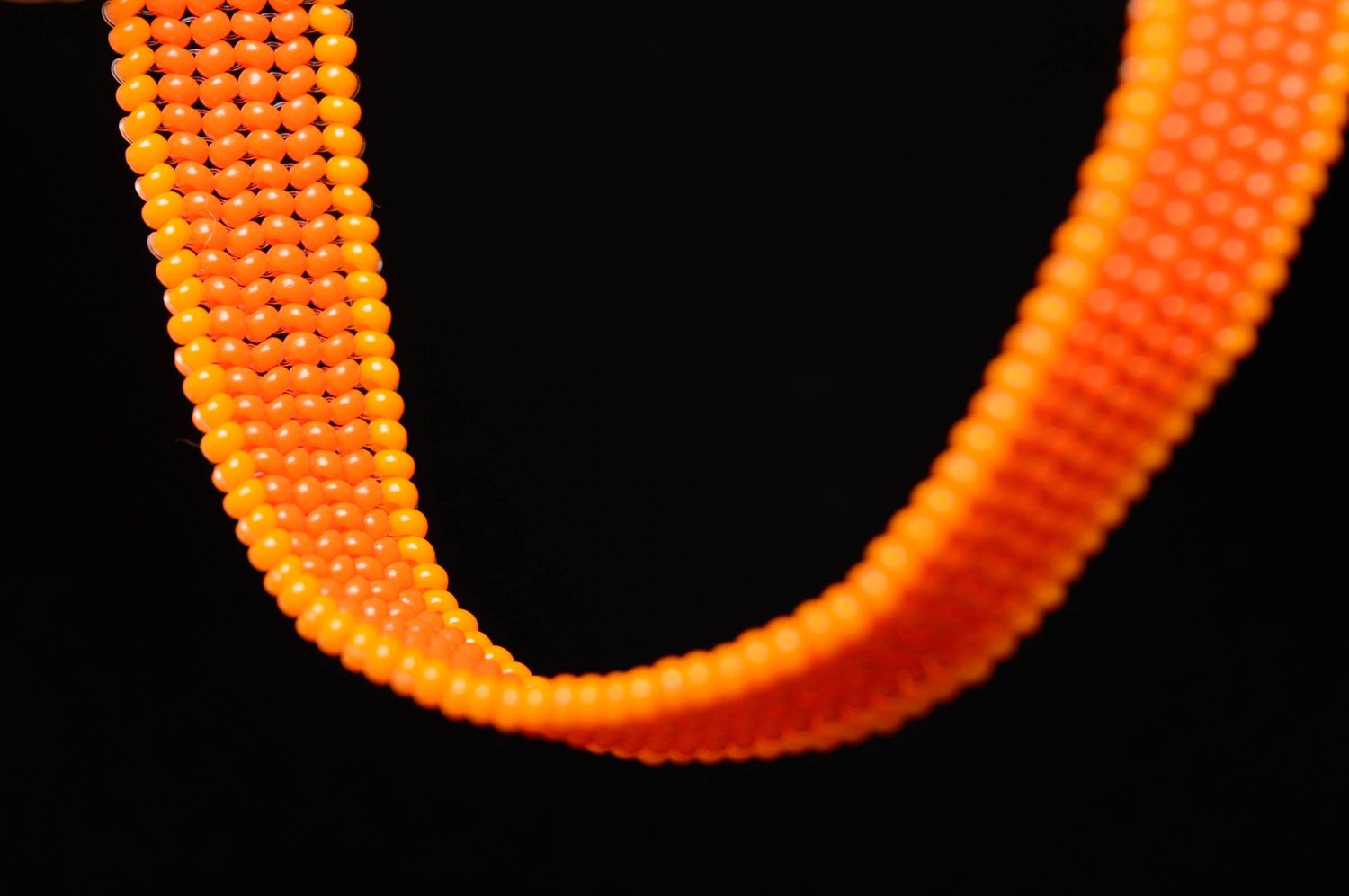 Orange handmade beaded bracelet with charm photo 5