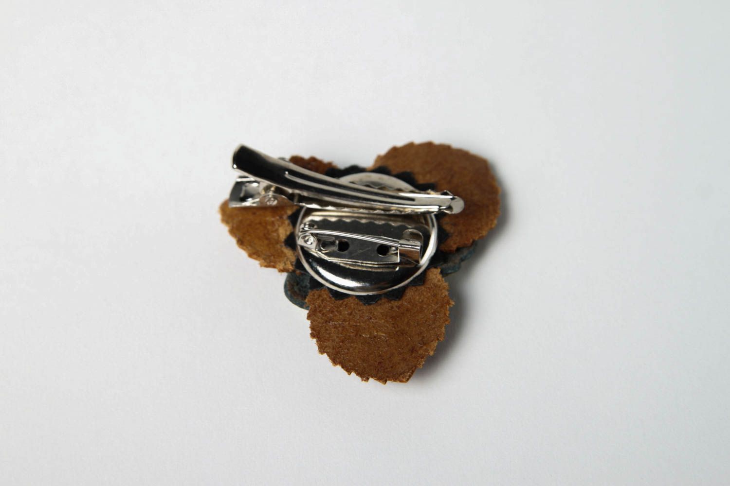 Handmade flower brooch leather goods fashion accessories brooches and pins photo 5