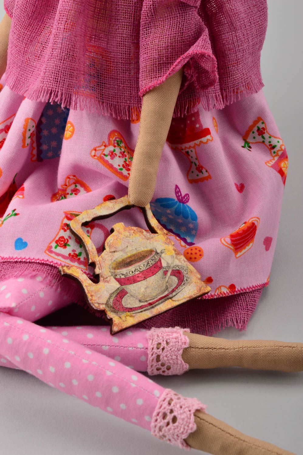 Handmade collectible doll stuffed toys elegant dolls fabric doll nursery decor photo 2