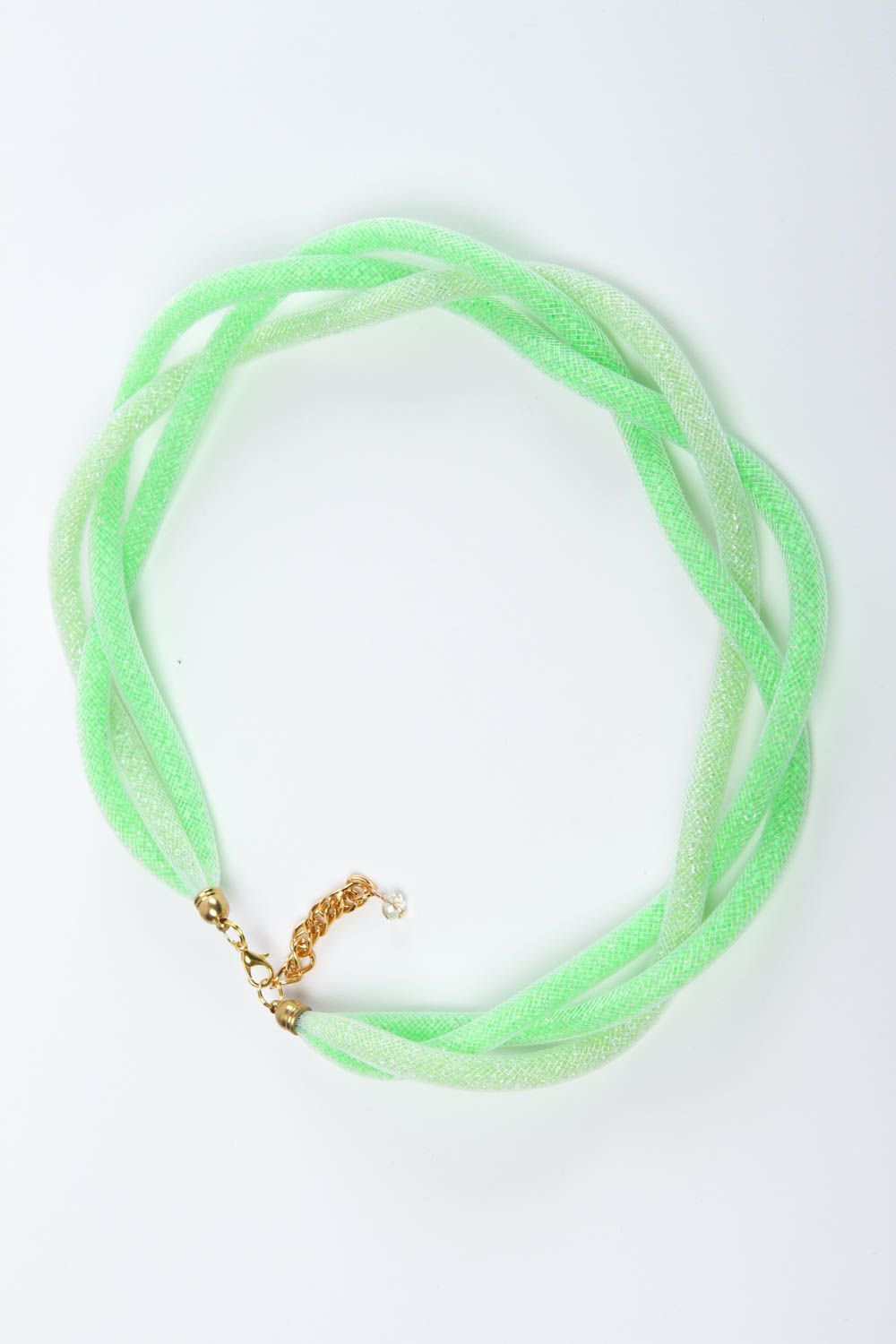 Collier vert clair Bijou fait main en perles de rocaille original Cadeau femme photo 2