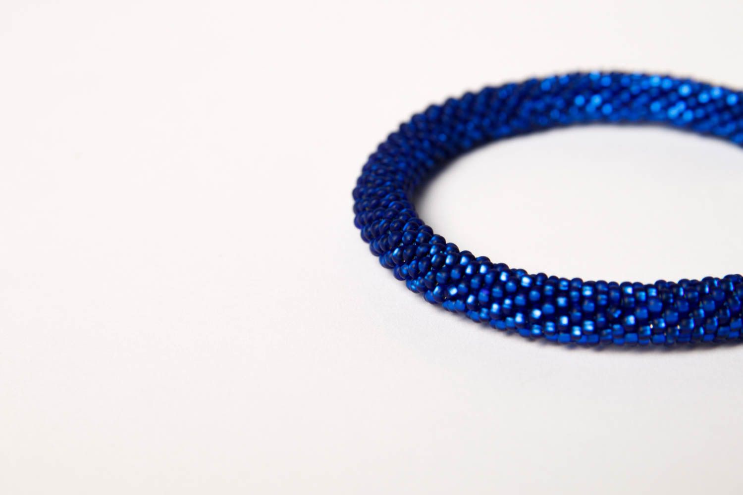Brazaleste artesanal de abalorios regalo original pulsera para mujer color azul foto 5