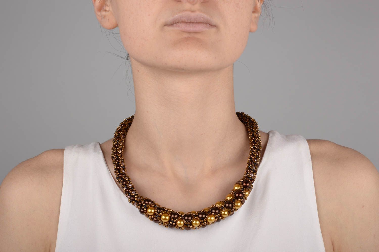 Handmade Rocailles Kette Designer Schmuck Halskette für Frauen aus Glasperlen foto 5