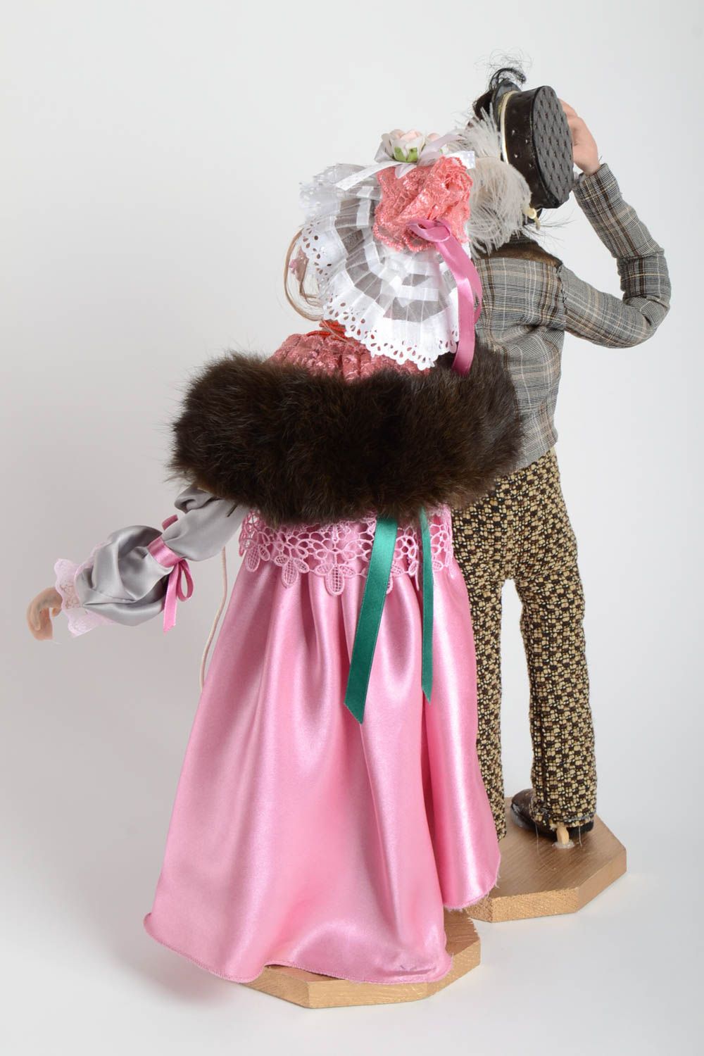 Авторские куклы интерьерные статуэтки Пара из ткани и пластика ручной работы фото 5