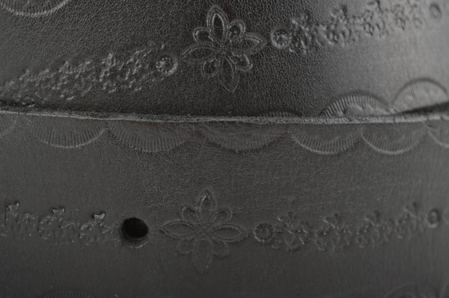 Черный кожаный ремень ручной работы ремень мужской кожаный аксессуар для мужчин фото 4