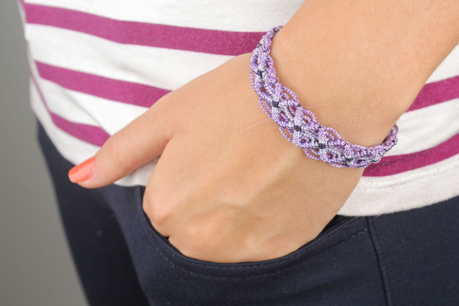 Lilac woven bracelet  photo 1
