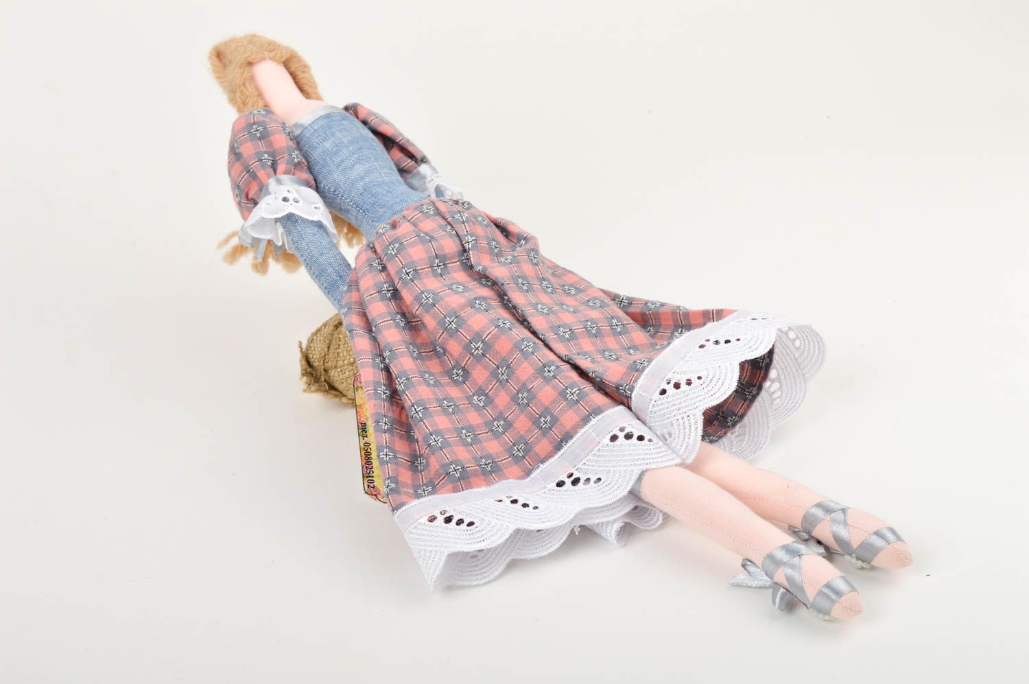 Handmade Designer Puppe mit Zöpfen Stoff Spielzeug künstlerische schöne Puppe foto 5