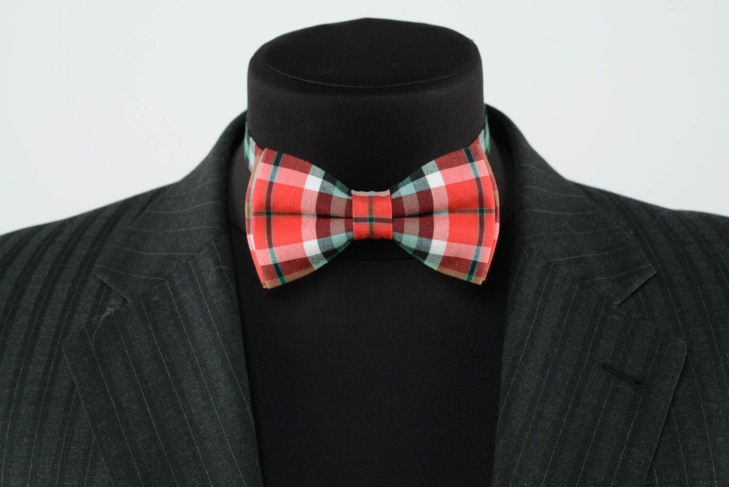Coloured checked bow tie  photo 2