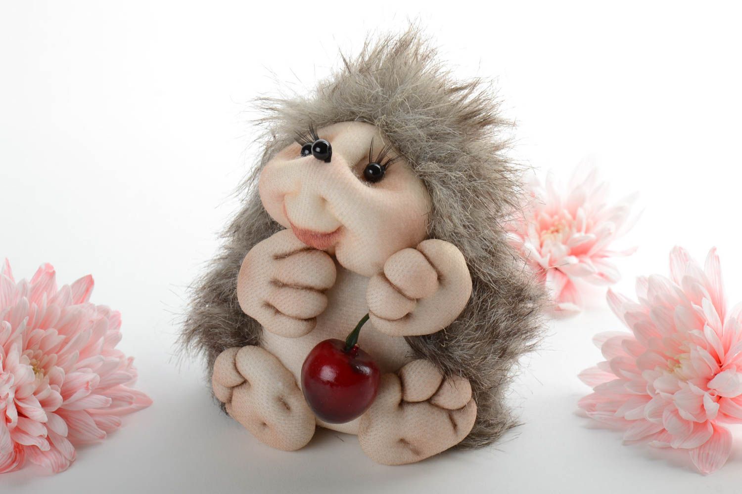 Beautiful designer soft toy in the form of nylon hedgehog handmade home decor photo 1