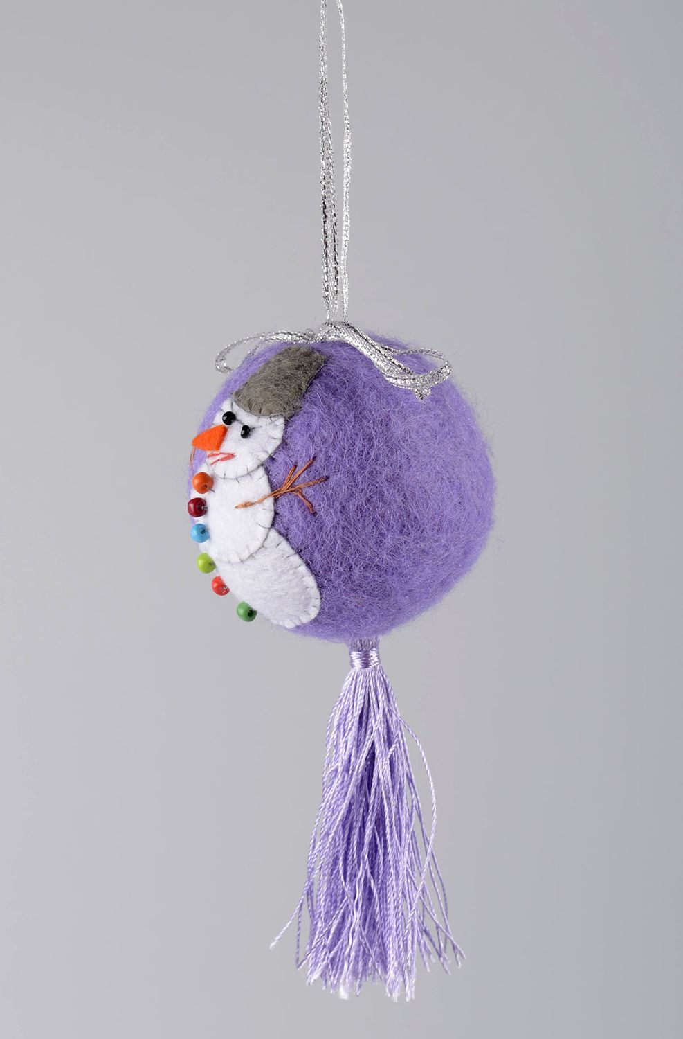 Handmade Christmas ornament soft Christmas ball wool felting decorative use only photo 3
