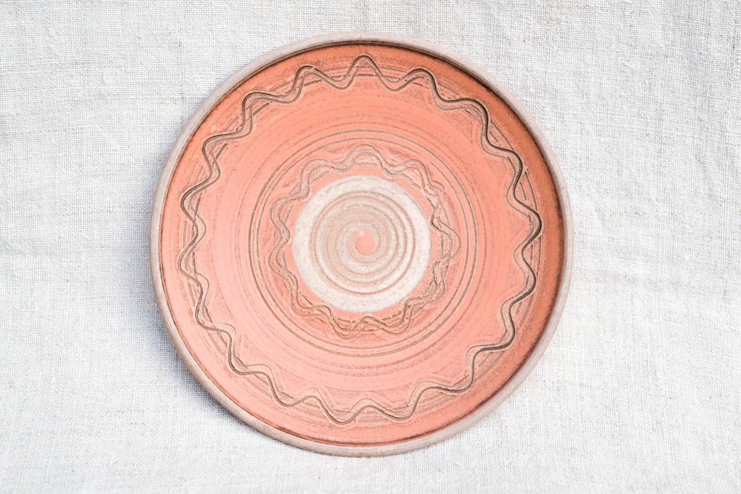 Plato de mesa hecho a mano vajilla de barro étnica objeto de decoración  foto 3