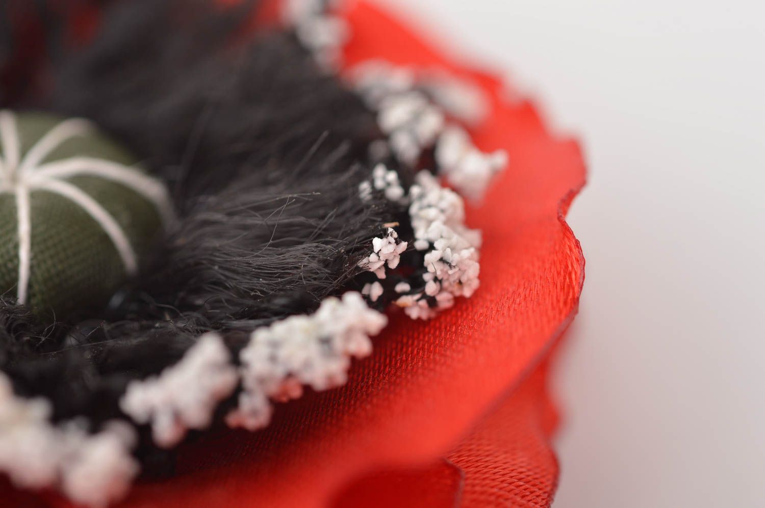 Аксессуары для волос украшения ручной работы заколка с цветком маленький мак фото 4