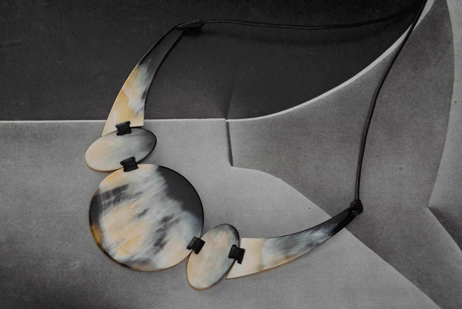 Necklace made of cow horn photo 2