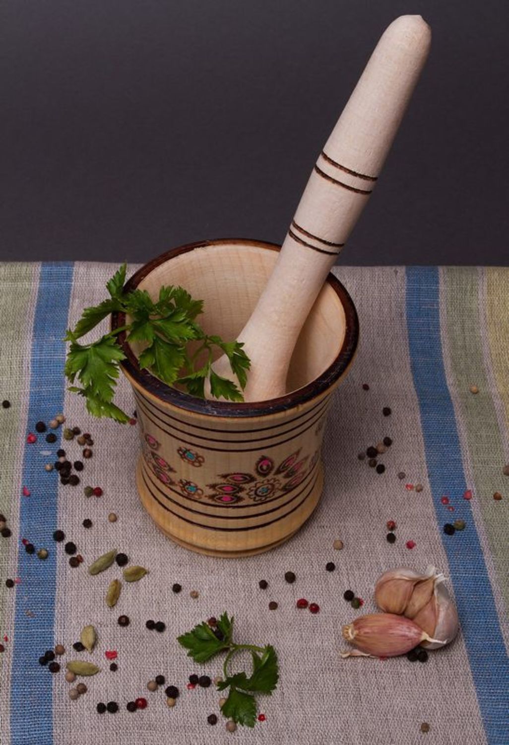 Mortar with pestle for chopping the spices photo 5