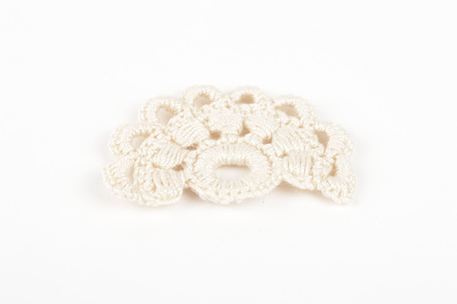 Fleur tricot fait main Fourniture bijoux ajourée claire Loisirs créatifs photo 3