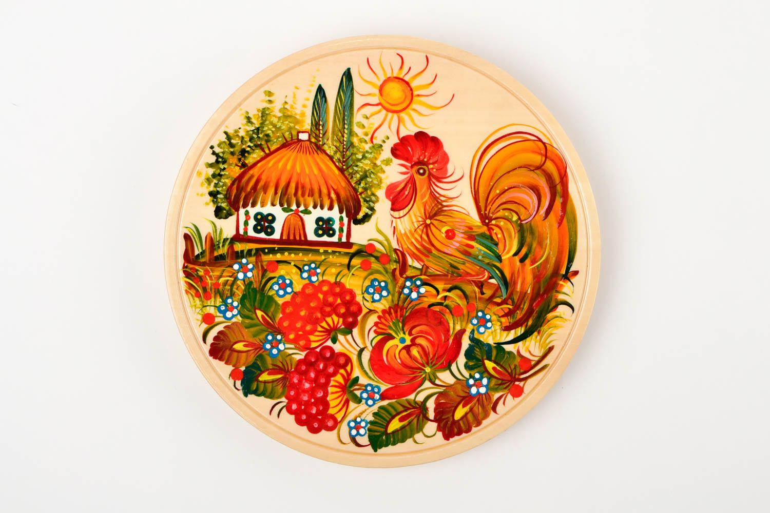 Wooden handmade plate painted beautiful home decor stylish accessories photo 4