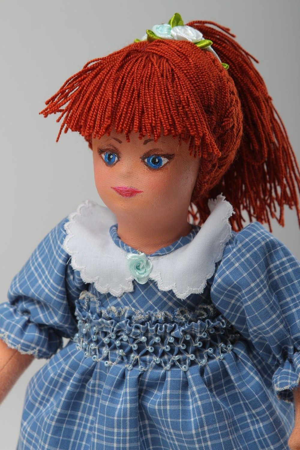 Кукла ручной работы кукла из ткани мягкая кукла расписанная акриловыми красками фото 5