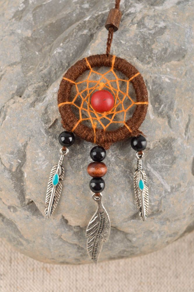 Кулон из перьев украшение ручной работы подвеска из перьев ожерелье с перьями  фото 1