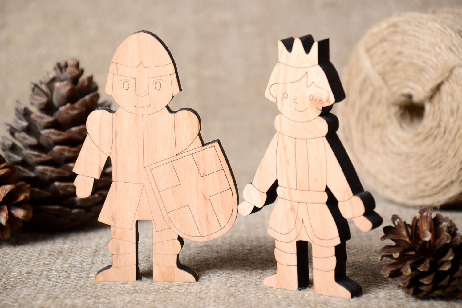 Figuren zum Bemalen handmade Prinz und Ritter Holz Rohlinge Miniatur Figuren foto 1