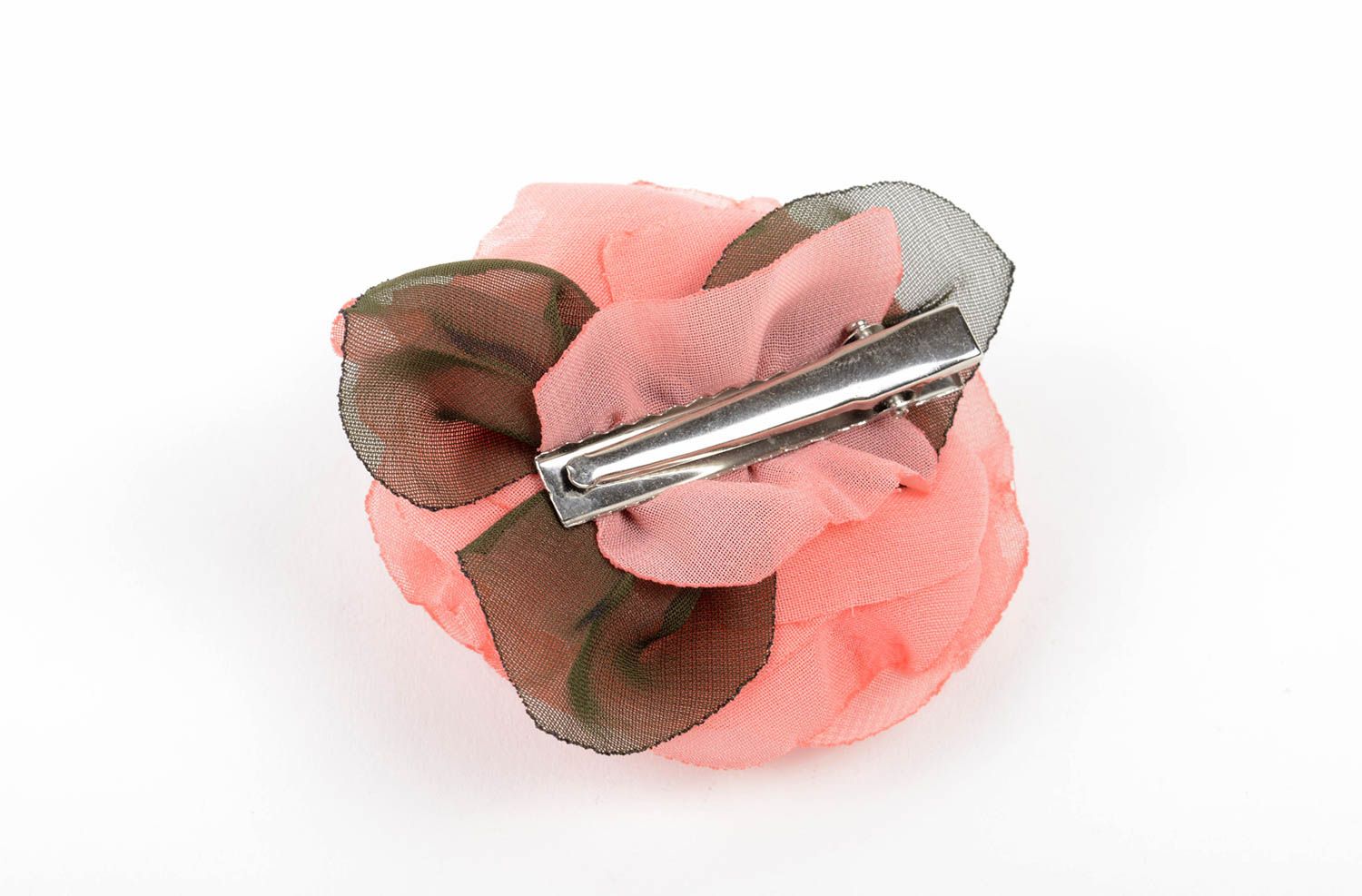 Яркое украшение ручной работы заколка с цветком аксессуар для волос Роза фото 2