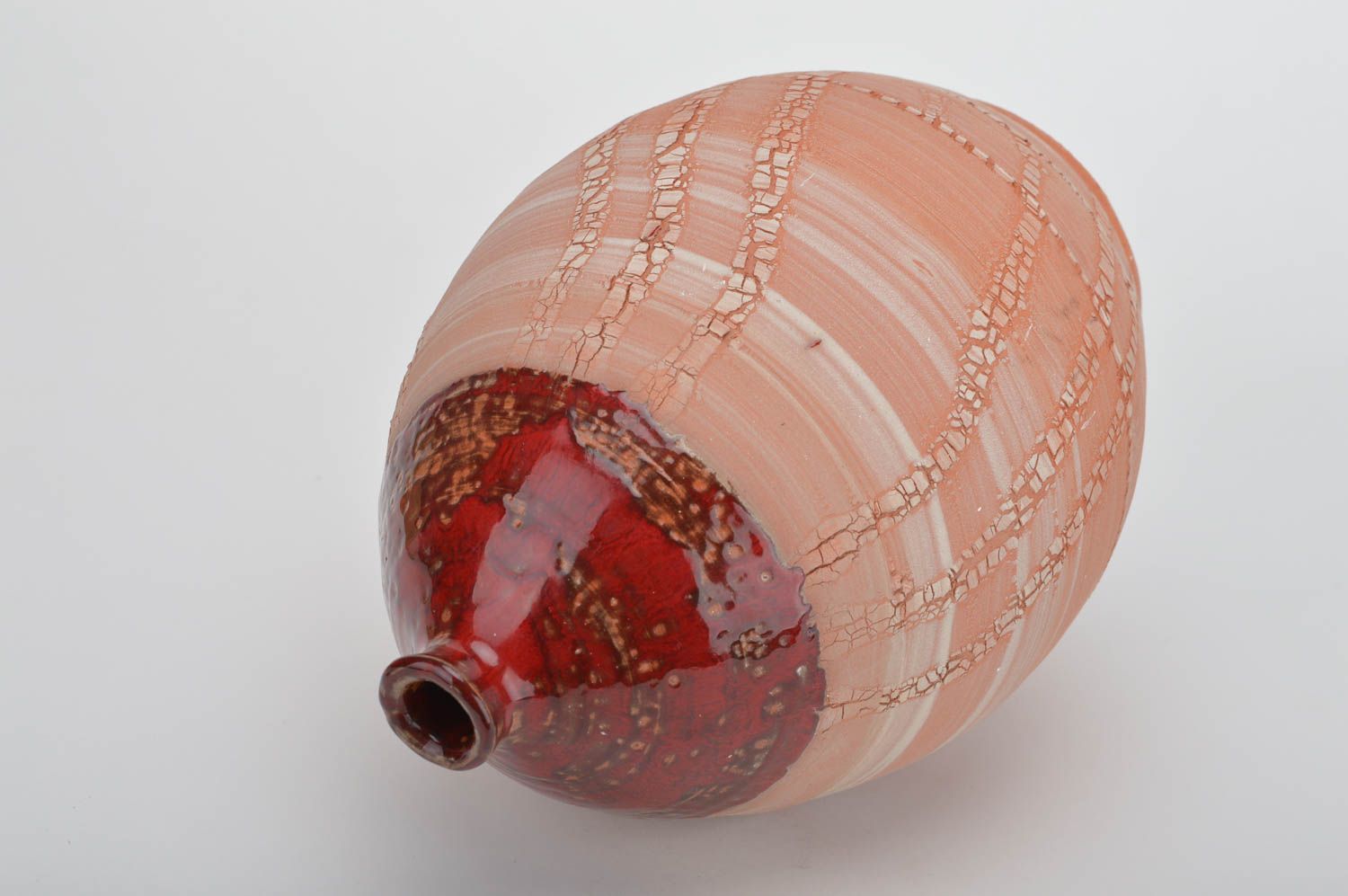 Керамическая ваза из красной глины расписная ручной работы оригинальная высокая фото 2