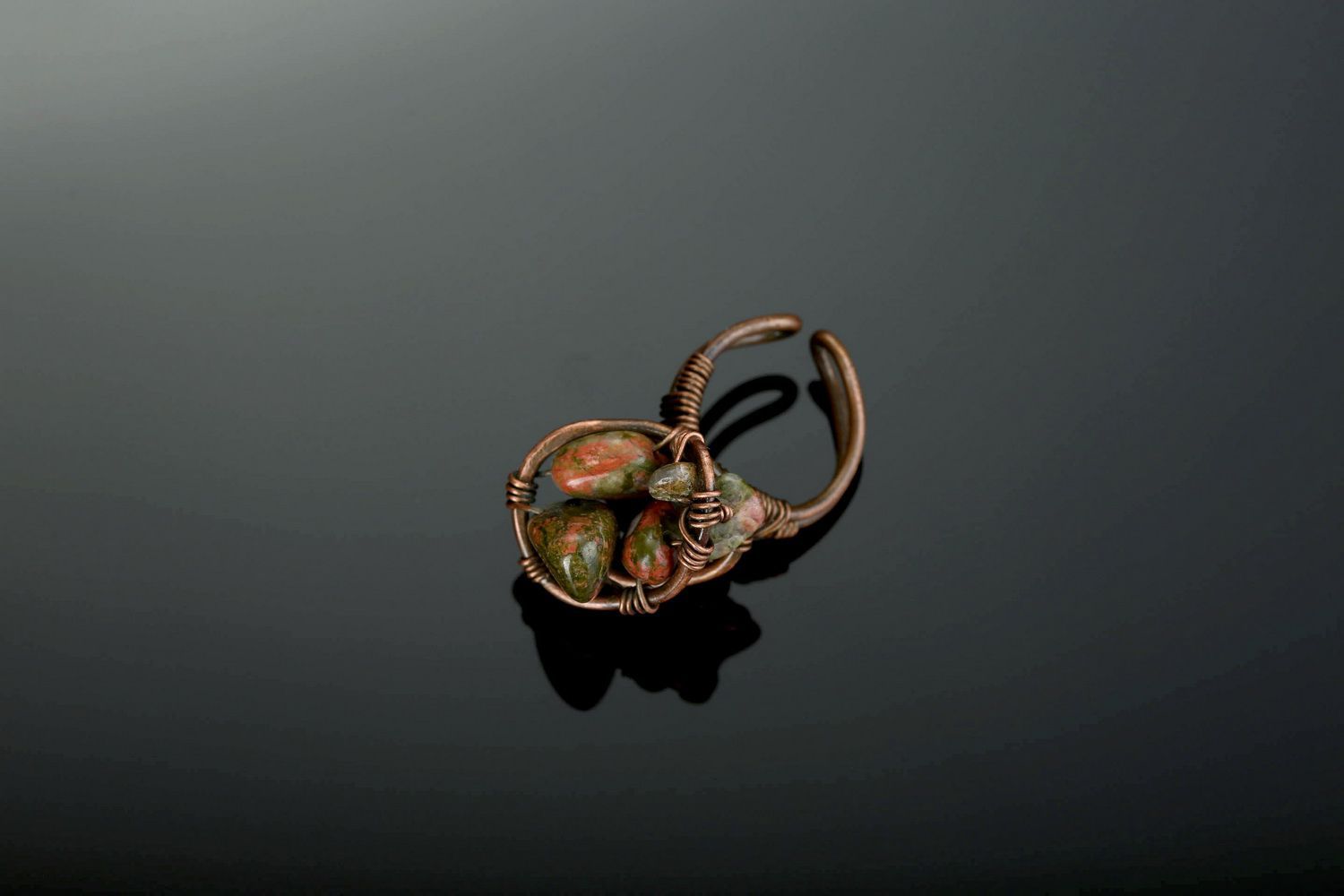 Handgemachter Ring aus Kupfer mit Unikat foto 3
