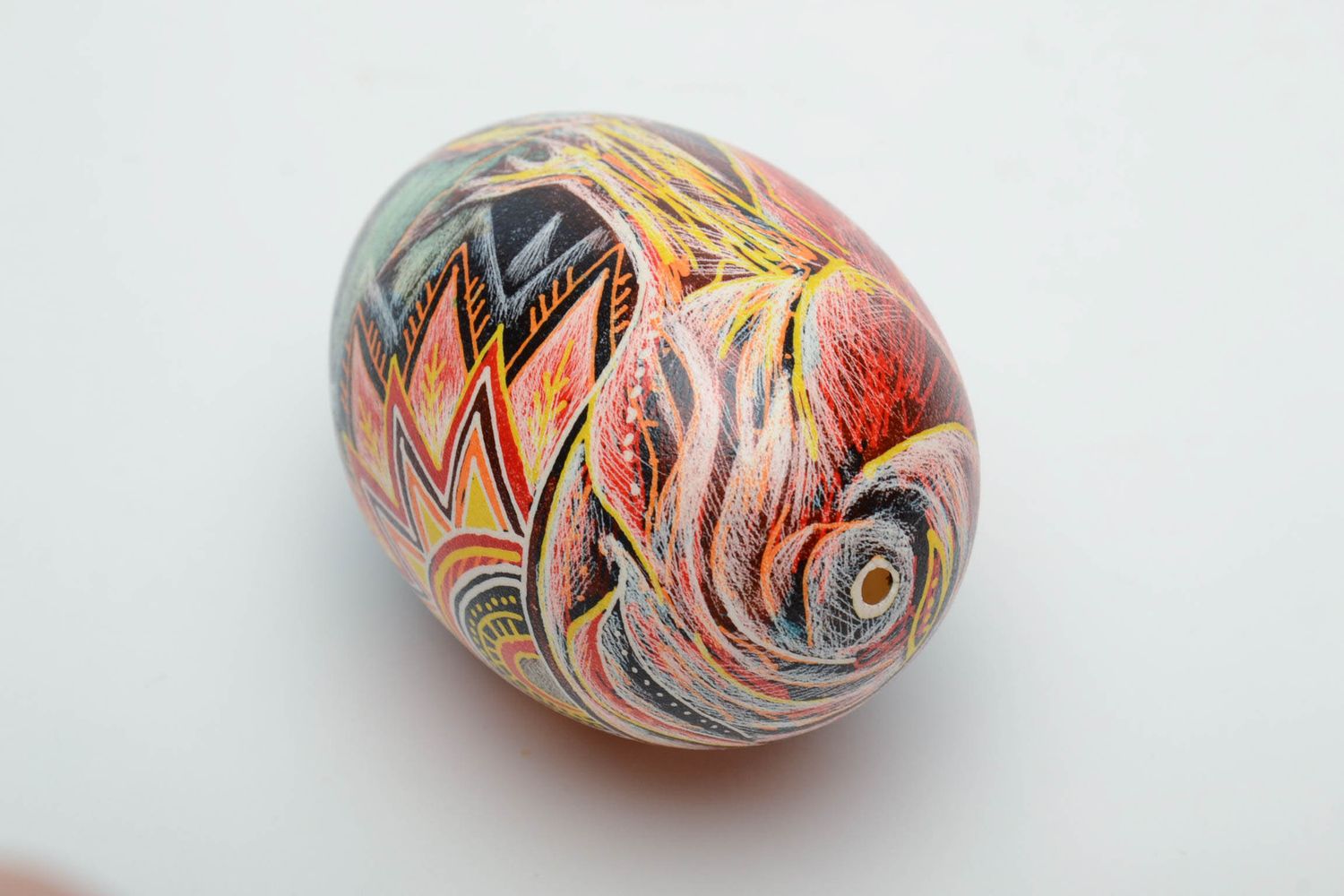 Пасхальное яйцо гусиное с росписью ручной работы авторское фото 4