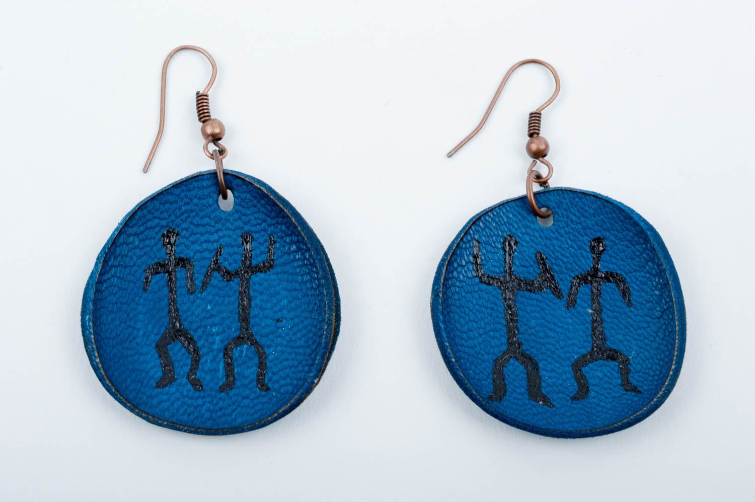 Handmade dangling earrings natural leather stylish accessories for girls photo 3
