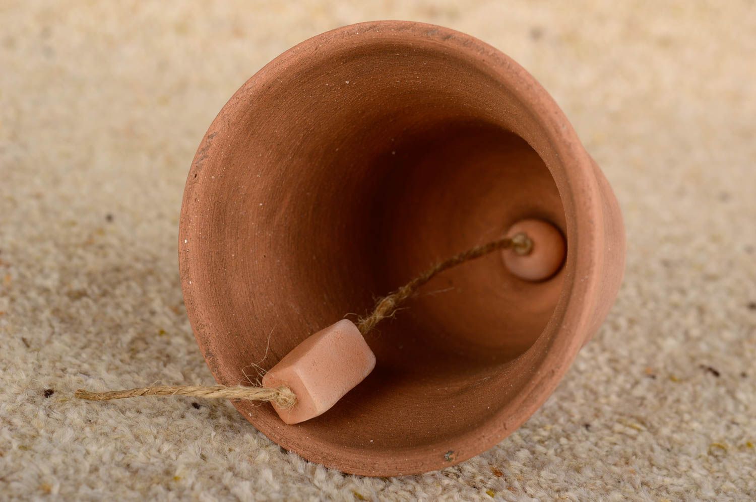 Unusual ceramic bell handmade souvenir made of clay stylish home decor photo 2