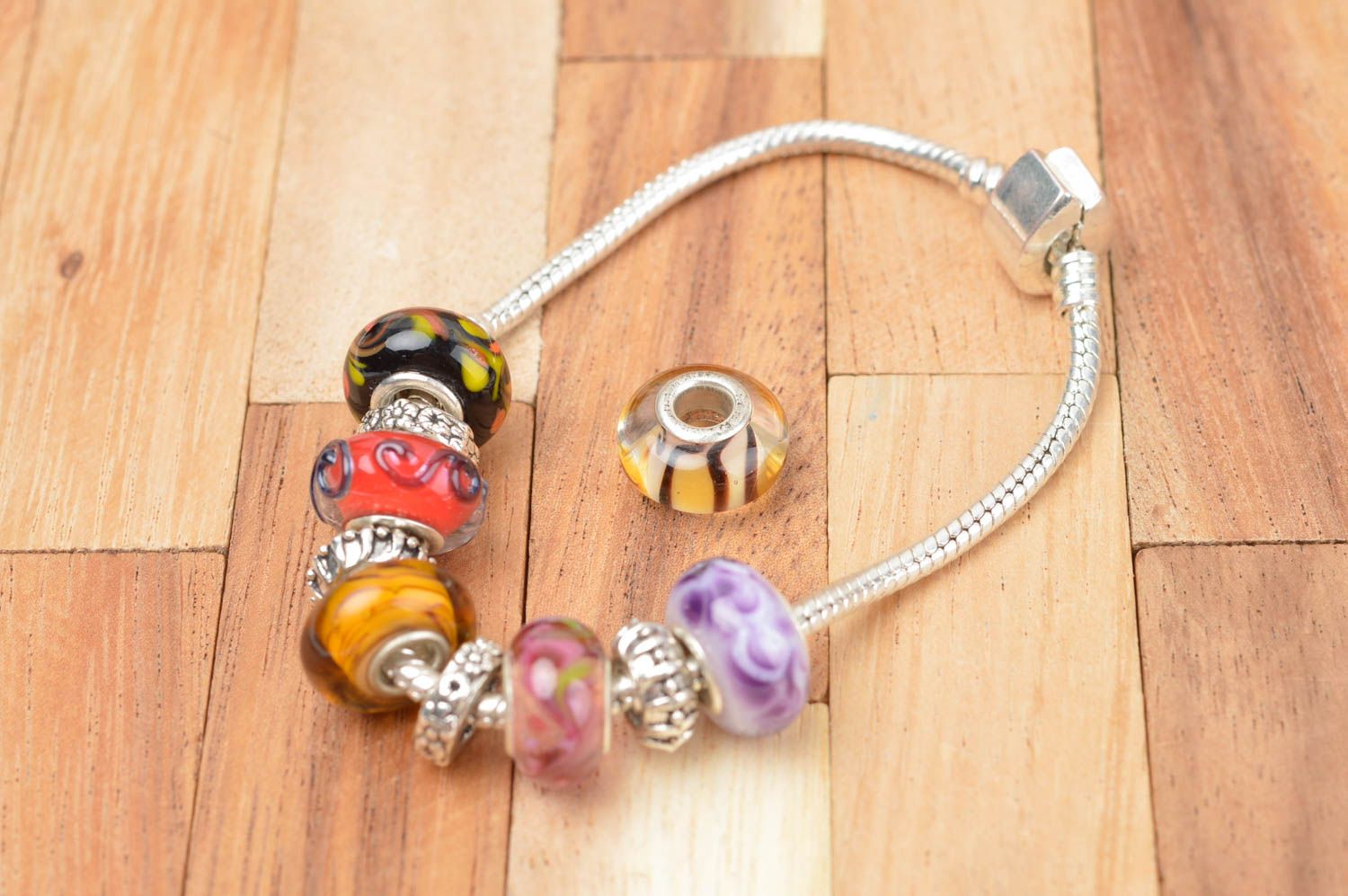 Unusual handmade glass beads lilac glass bead lampwork ideas small gifts photo 4