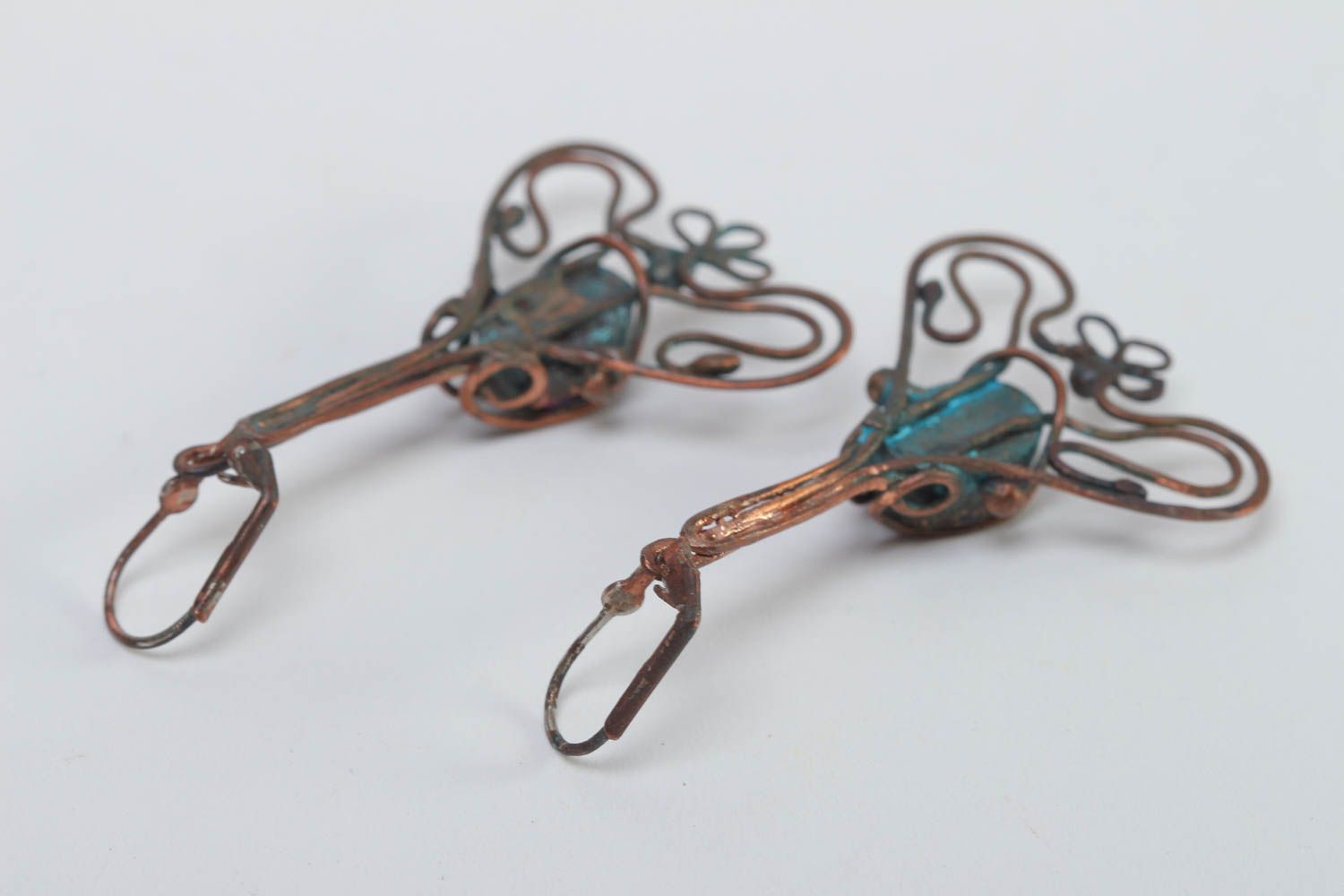 Ohrringe für Damen Handmade Ohrringe ausgefallener Ohrschmuck Metall Ohrringe foto 4
