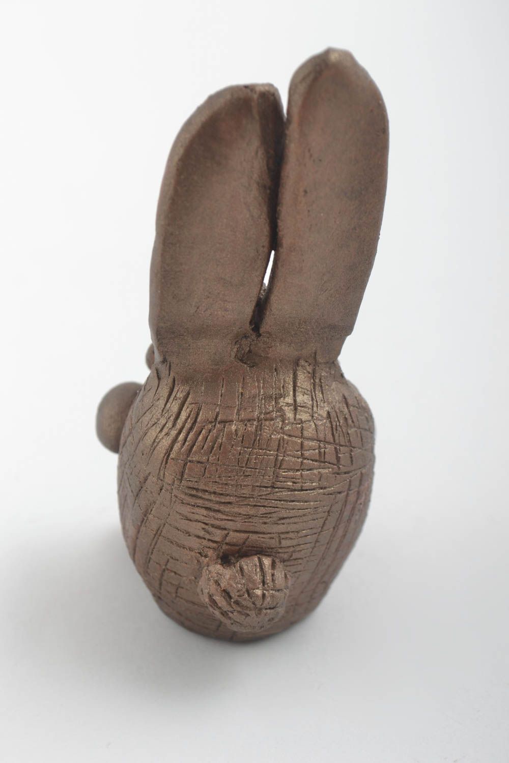 Статуэтка заяц сувенир ручной работы декоративная фигурка сувенир из глины фото 4