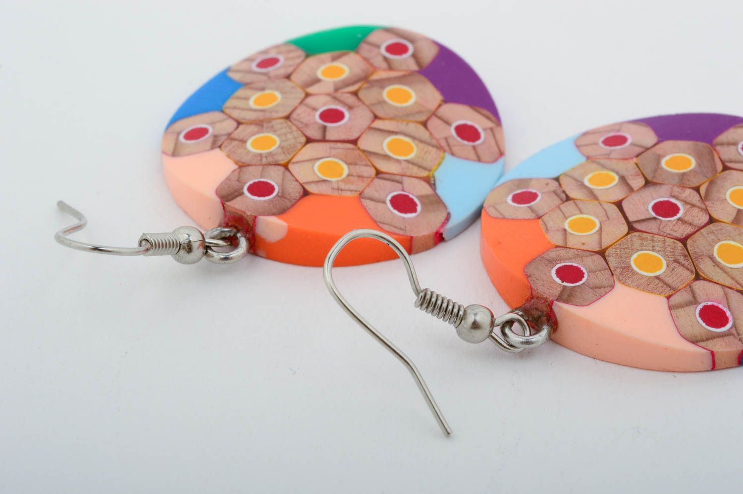 Handmade colorful earrings designer large earrings bright earrings for summer photo 5