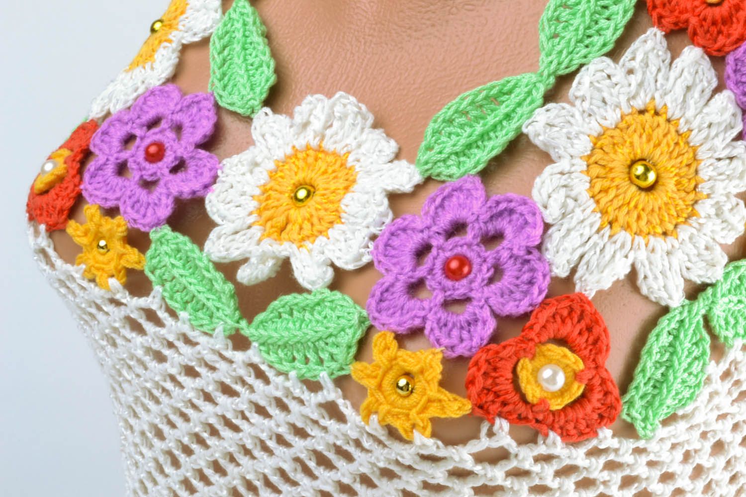 Floral crochet vest top photo 4