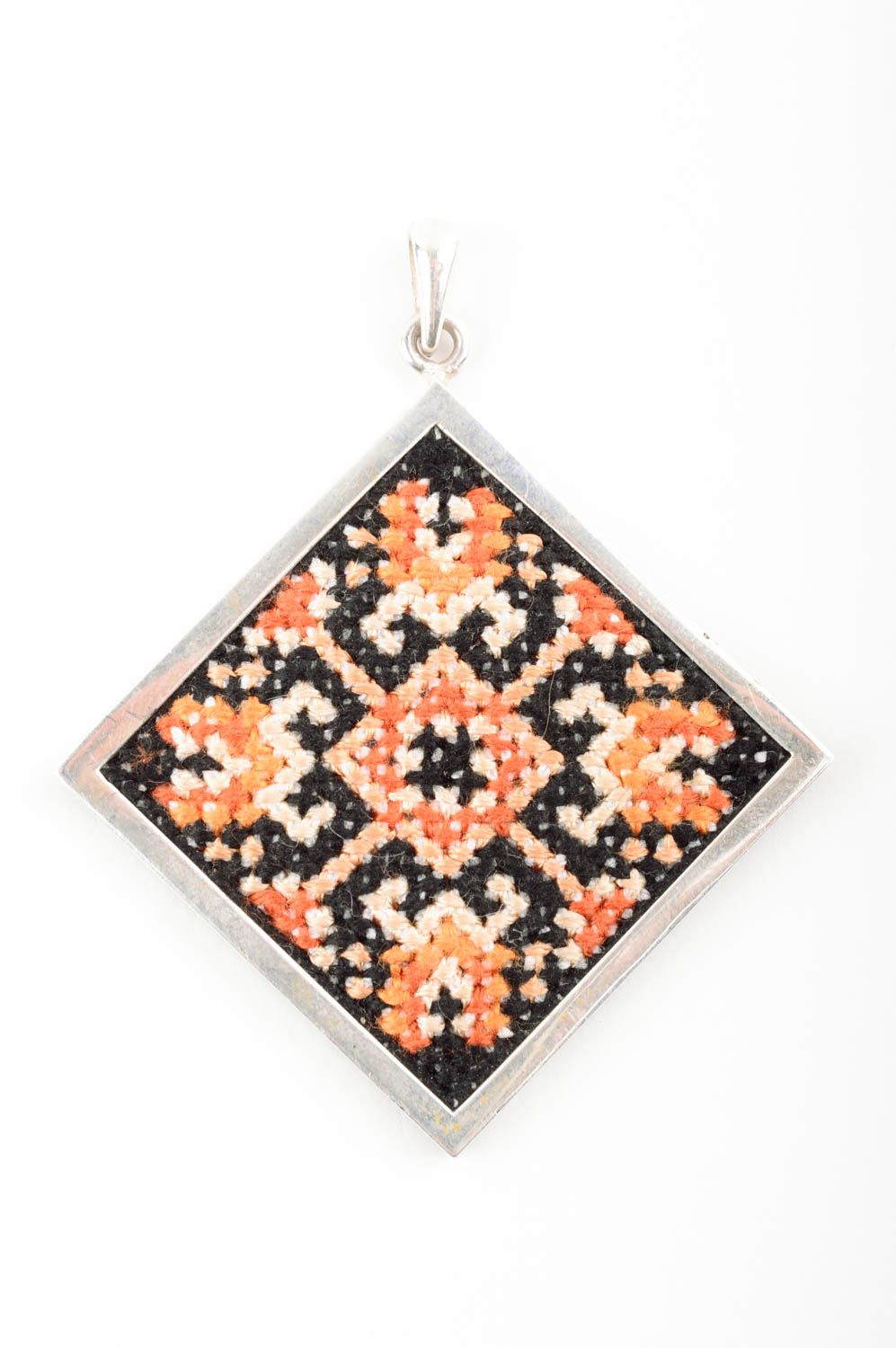Handmade female pendant accessory with embroidery beautiful designer pendant photo 1