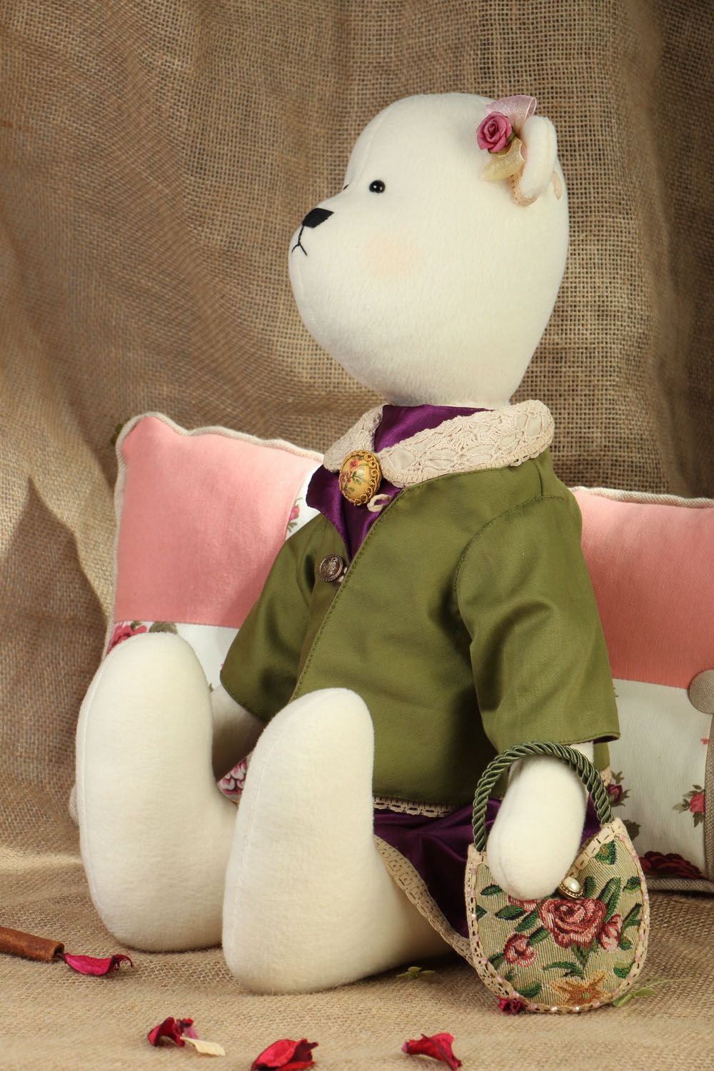 Handgemachtes Kuscheltier Bär foto 5