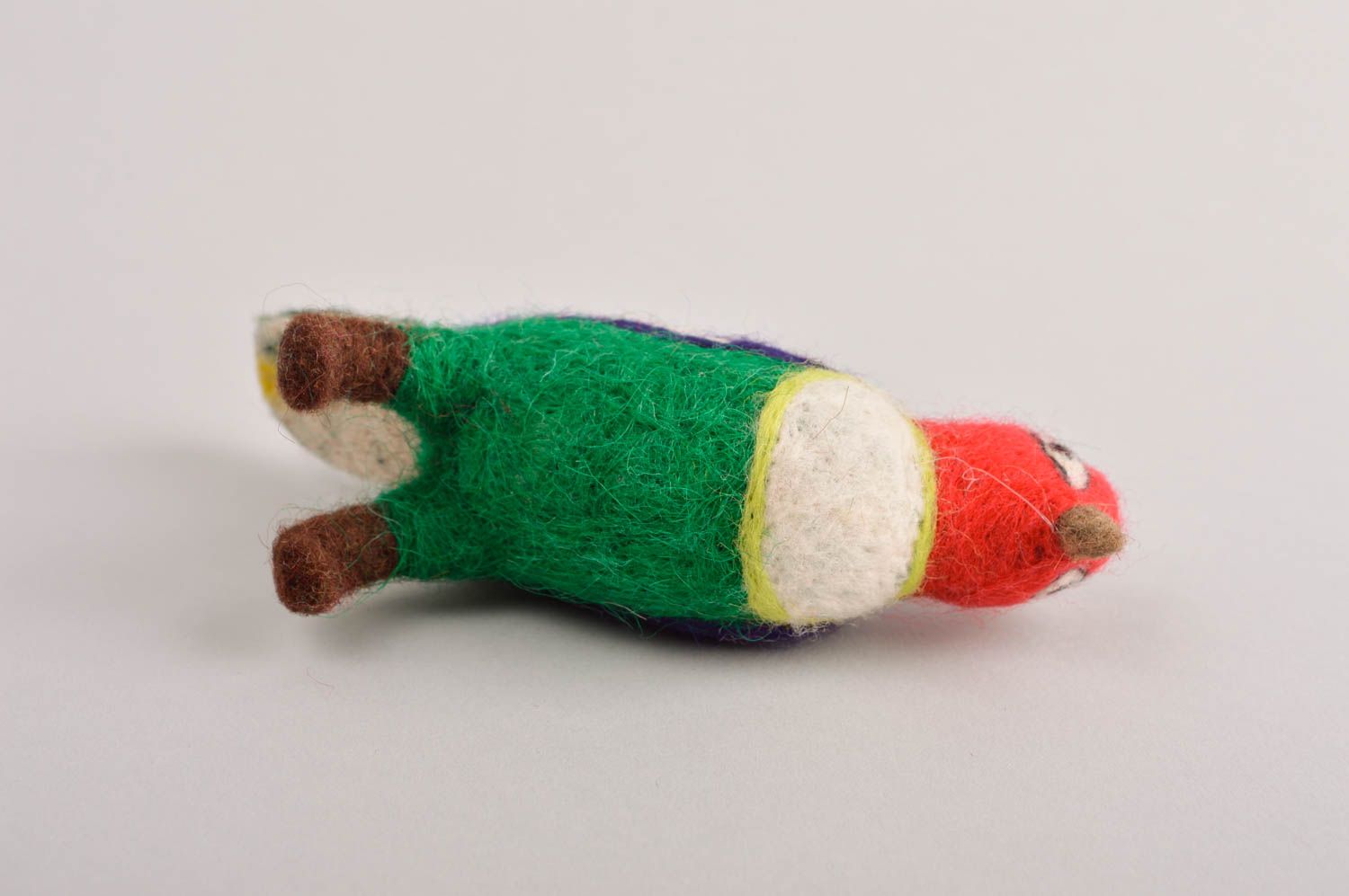 Juguete artesanal de lana enfurtida muñeco de peluche regalo original Pajarito foto 5