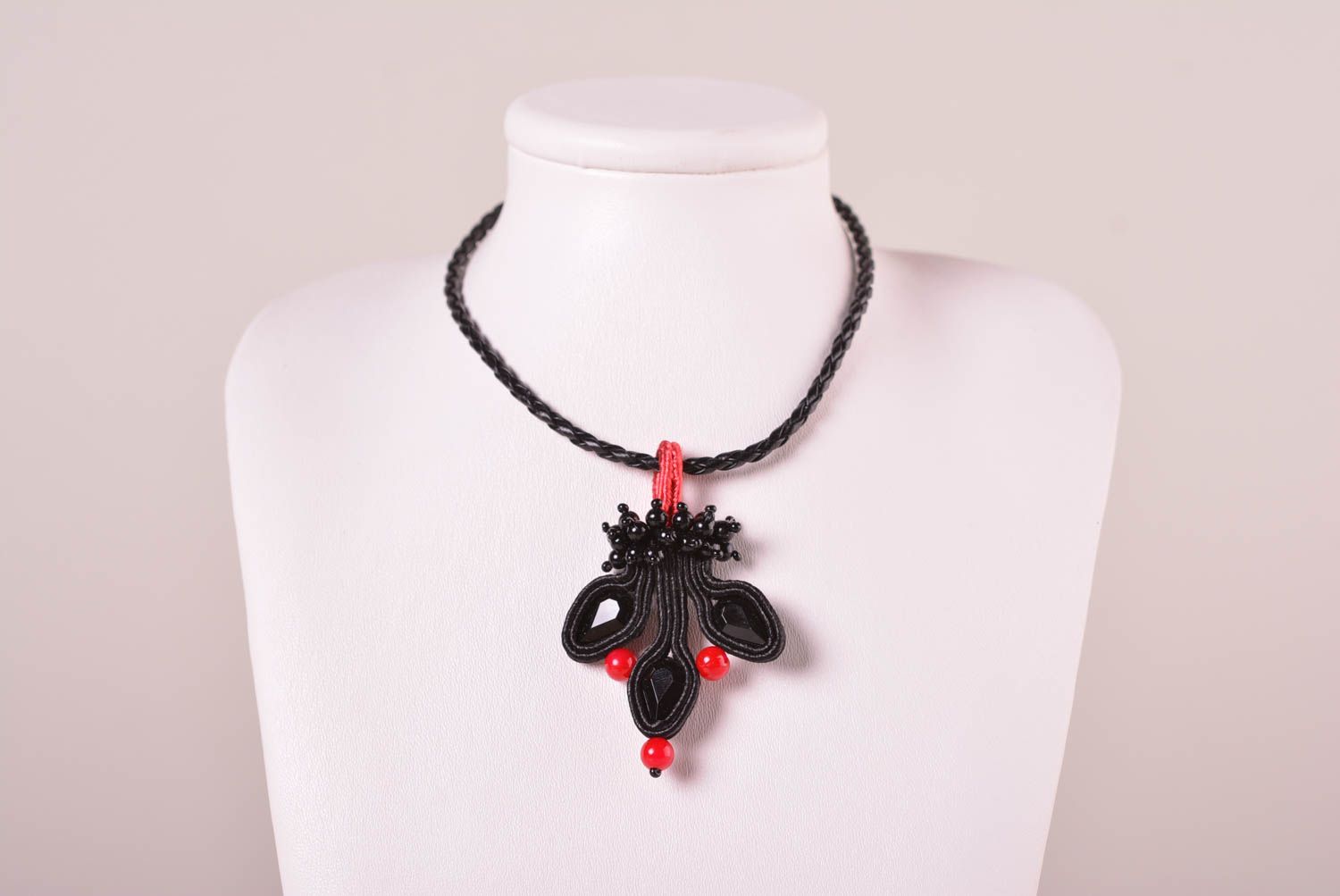Handmade soutache pendant unusual design pendant soutache jewelry women gifts   photo 1