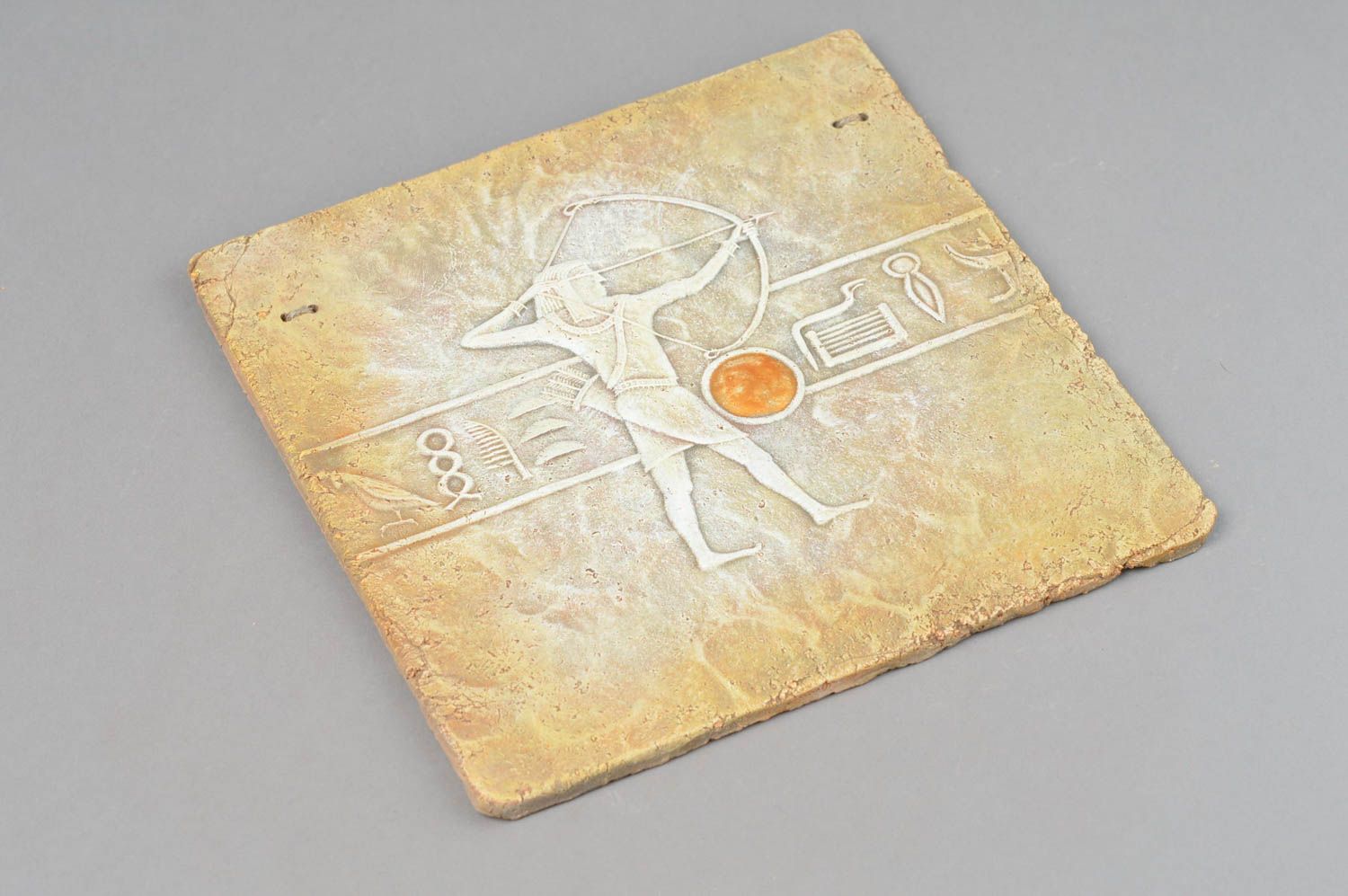 Керамическая плитка ручной работы из глины и шамота египетский Стрелец фото 2
